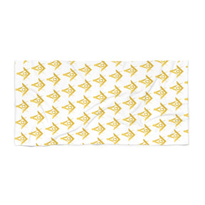 Master Mason Blue Lodge Beach Towel - Gold - Bricks Masons