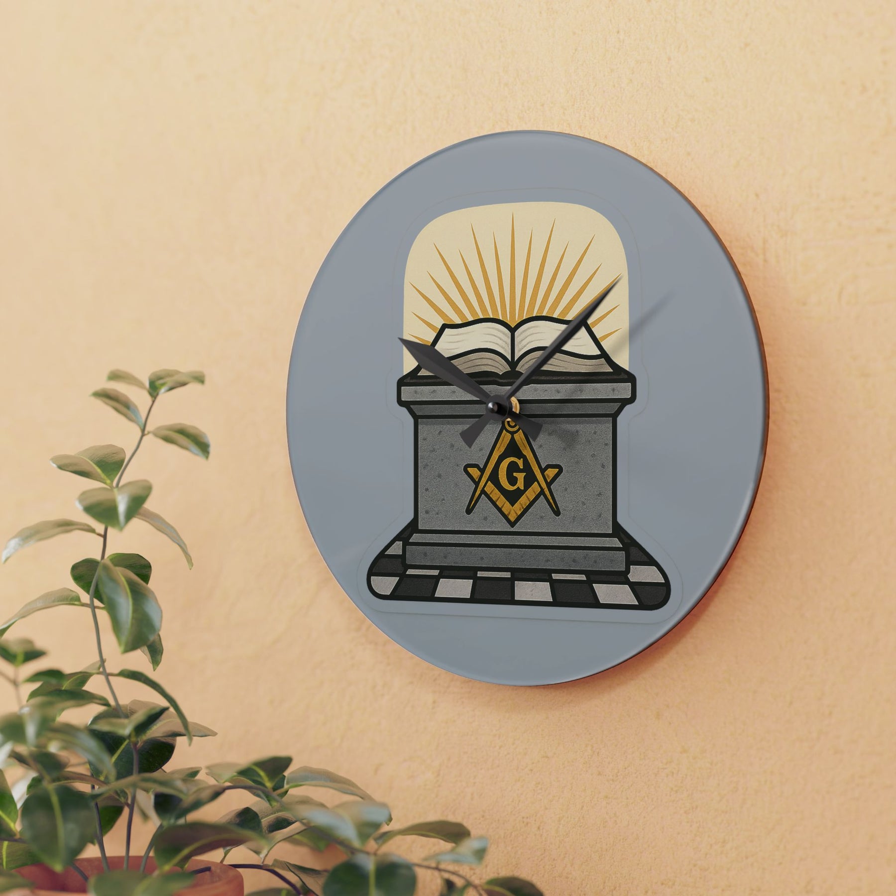Master Mason Blue Lodge Clock - Sacred Altar Symbol of Light and Morality - Bricks Masons