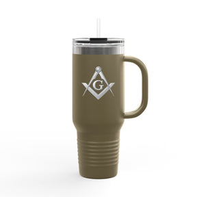 Master Mason Blue Lodge Ringneck Tumbler - Silver Square & Compass G Emblem