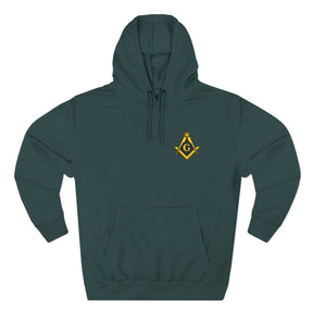 Master Mason Blue Lodge Hoodie - Three-Panel Fleece Embroidered S&C with G - Bricks Masons