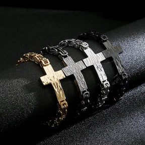 Knights Templar Commandery Bracelet - Gold Cross - Bricks Masons