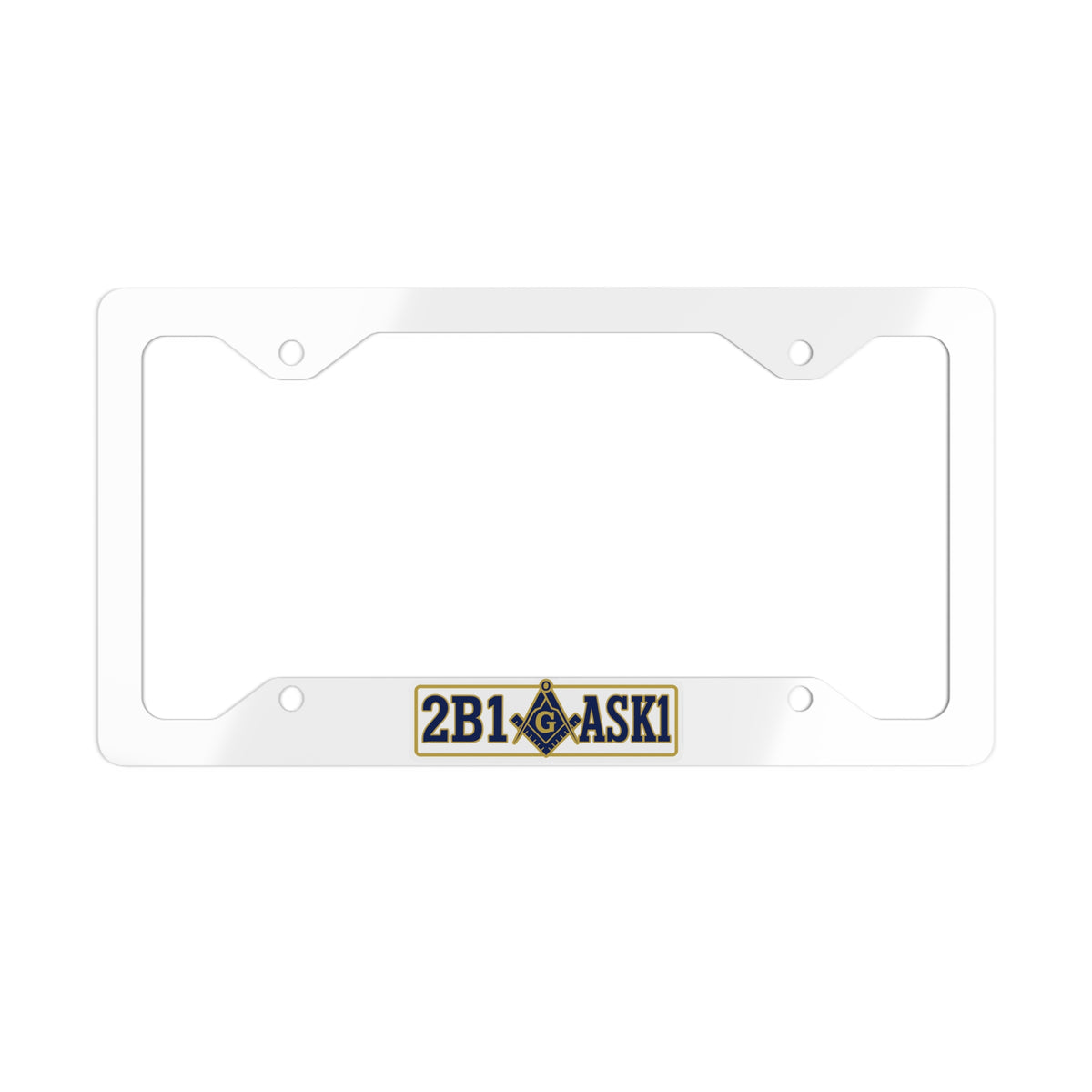 Master Mason Blue Lodge License Plate Frame - 2B1ASK1 Design Sleek Metal - Bricks Masons