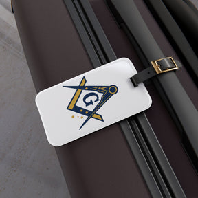Master Mason Blue Lodge Australia Jurisdiction Luggage Tag - S&C G Black Leather Strap - Bricks Masons