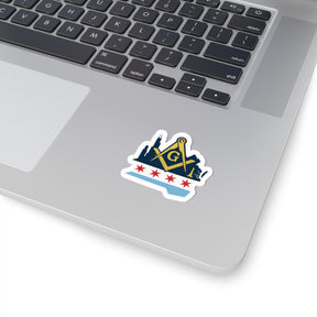 Master Mason Blue Lodge Sticker Decal - Kiss-Cut Chicago - Bricks Masons