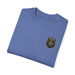 Master Mason Blue Lodge T-Shirt - Police Mason Garment-Dyed Tee - Bricks Masons