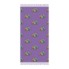 International Order of The Rainbow For Girls Towel - Purple Polyester Beach Cloth - Bricks Masons