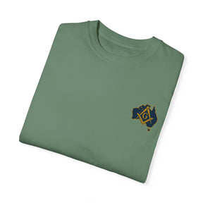 Master Mason Blue Lodge Australia Jurisdiction T-Shirt - Mason Garment-Dyed Tee - Bricks Masons