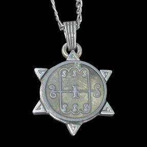 Demon Pendant 07 MARQUIS AAMON and Secret Seal of Solomon 72 Demons Lesser Key of Solomon Goetia In Silver 3 x 2.5 cm 12 Gr Art 1866 - Bricks Masons