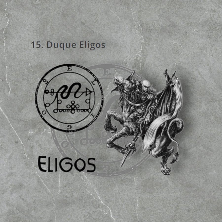 I commemorate Demon 15 DUKE ELIGOS and Secret Seal of Solomon 72 Demons Lesser Key of Solomon Goetia In Silver 3 x 2.5 cm 12 Gr Art 1874 - Bricks Masons