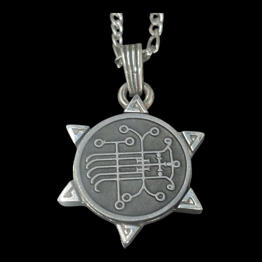 I wove the Demon 24 MARQUES NABERIUS and the Secret Seal of Solomon 72 Demons, Lesser Key of Solomon, Goetia, in Silver, 3 x 2.5 cm, 12 g, Art 1883 - Bricks Masons