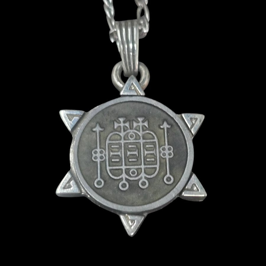 Demon Pendant 30 MARQUES FORNEUS and Secret Seal of Solomon 72 Demons Lesser Key of Solomon Goetia In Silver 3 x 2.5 cm 12 Gr Art 1889 - Bricks Masons