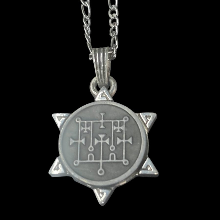 I commemorate Demon 52 DUKE ALLOCES and Secret Seal of Solomon 72 Demons Lesser Key of Solomon Goetia In Silver 3 x 2.5 cm 12 Gr Art 1911 - Bricks Masons