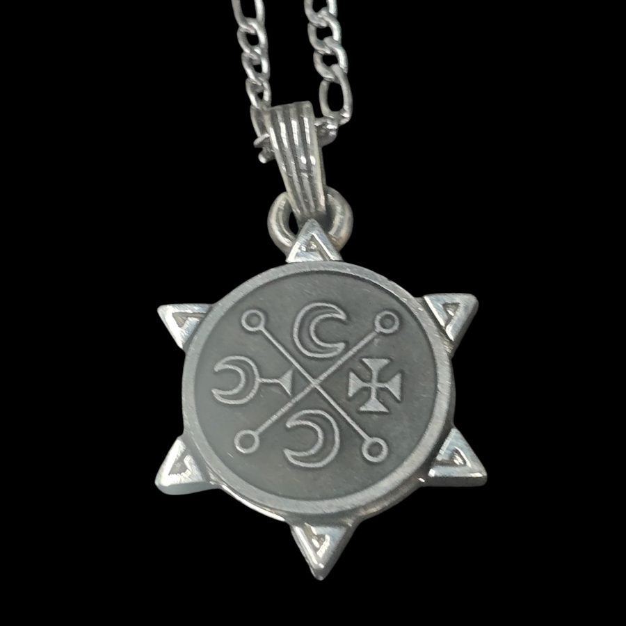 Demon Pendant 69 MARQUES DECARABIA and Secret Seal of Solomon 72 Demons Lesser Key of Solomon Goetia In Silver 3 x 2.5 cm 12 Gr Art 1928 - Bricks Masons
