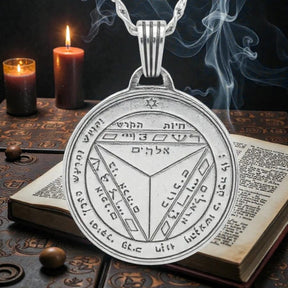 I said Seventh and Sixth Pentacle consecrated to Saturn Silver 3 Cm 12 Gr 44 Seals of Solomon Art 1953 - Bricks Masons