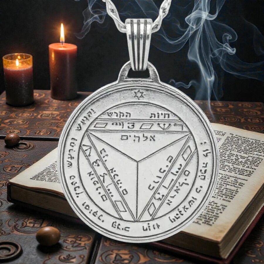 I said Seventh and Sixth Pentacle consecrated to Saturn Silver 3 Cm 12 Gr 44 Seals of Solomon Art 1953 - Bricks Masons