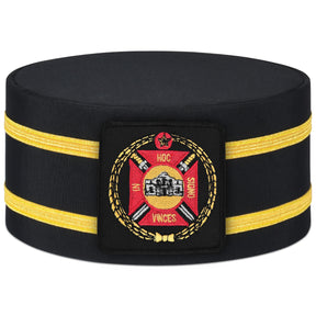 Knights Templar Commandery Crown Cap - Square Black Patch With Double Braid - Bricks Masons