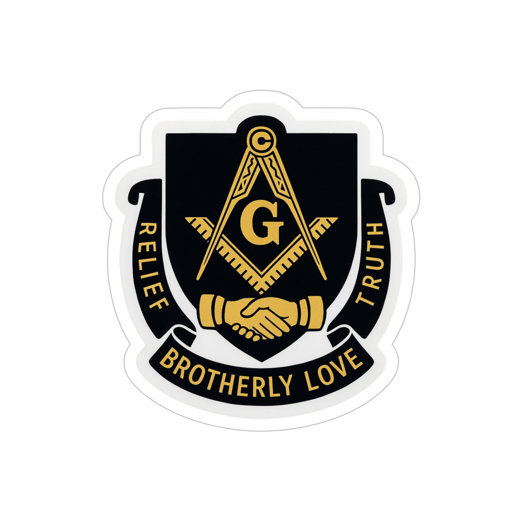 Master Mason Blue Lodge Sticker Decal - Water Resistant Vinyl Brotherly Love - Bricks Masons