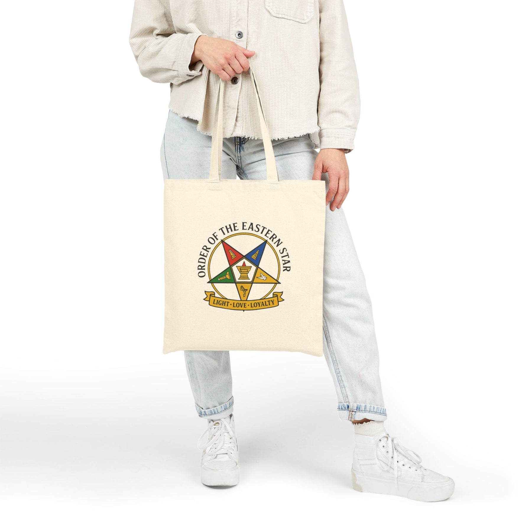 OES Tote Bag - Cotton Light, Love, Loyalty - Bricks Masons
