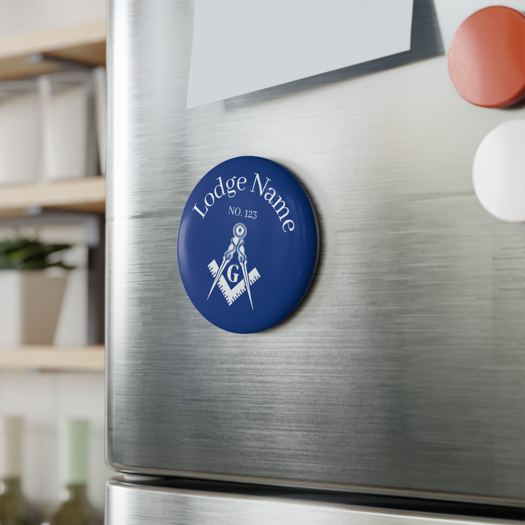 Master Mason Blue Lodge Magnet - Decorative Refrigerator Custom - Bricks Masons