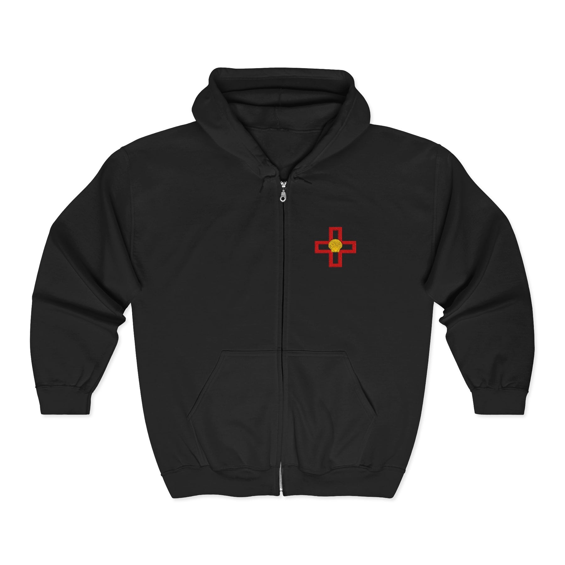 St. Thomas of Acon Hoodie - Zip Up Jacket Dual Embroidered Design - Bricks Masons