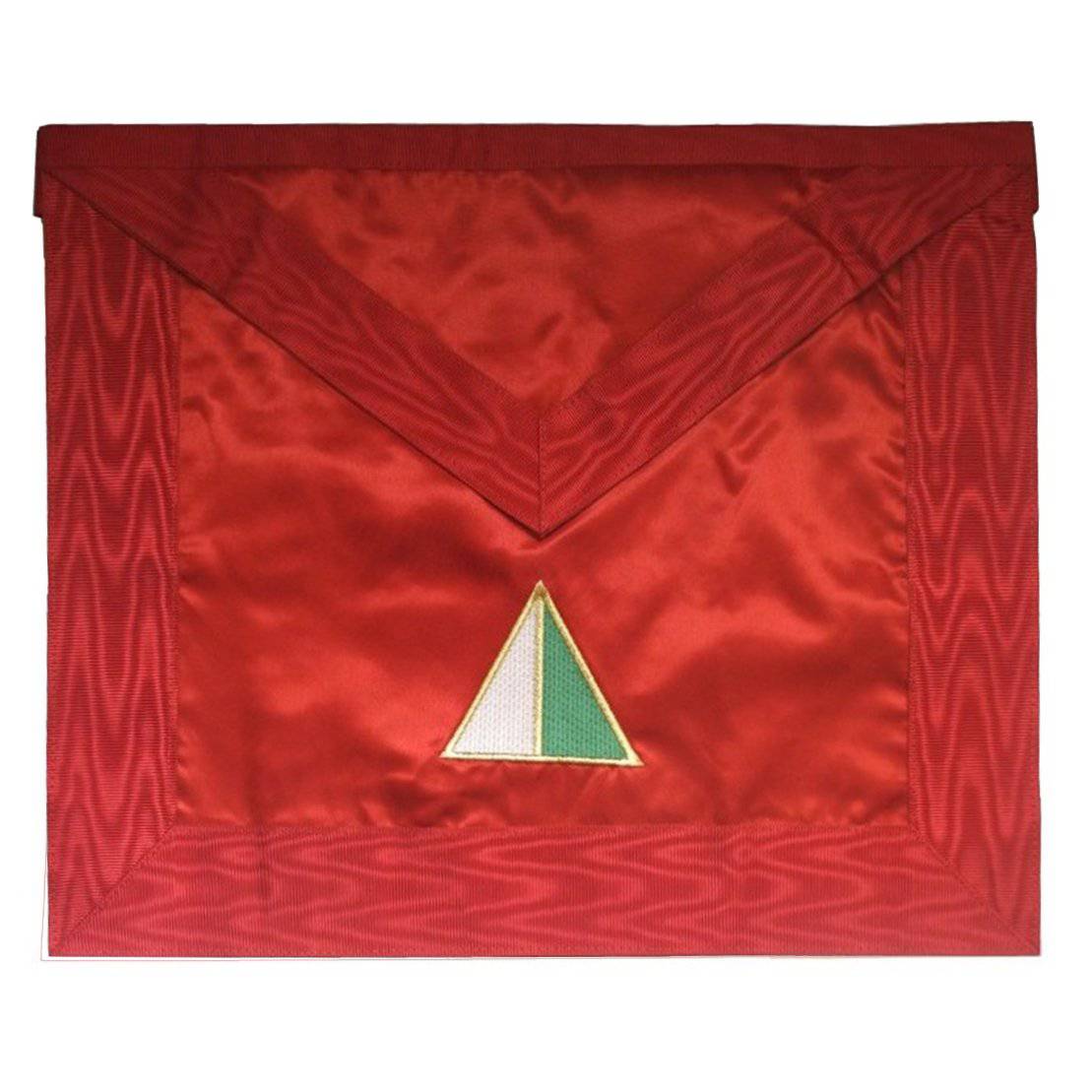 26th Degree Scottish Rite Apron - All Red Satin & Moire Prince of Mercy - Bricks Masons