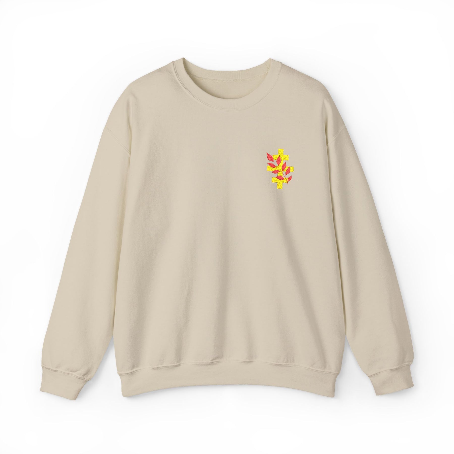 Red Branch of Eri Sweatshirt - Left Chest Embroidered Motif - Bricks Masons