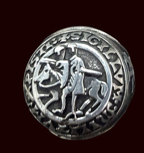 Knights Templar Ring in Silver, Concave, 2 cm, Art. 276 - Bricks Masons