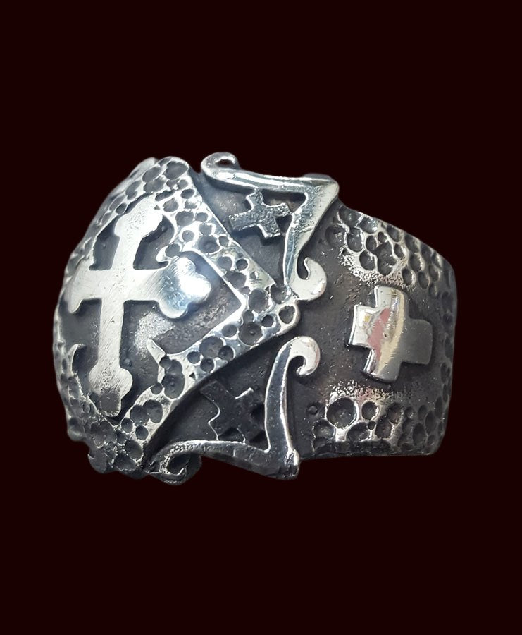 Templar Cross Ring in Silver 2 x 2 cm 13.5 g Art 283 - Bricks Masons