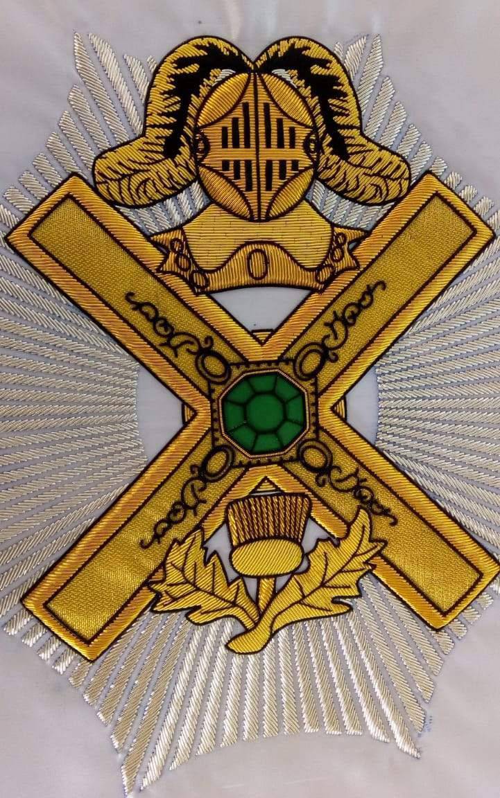 29th Degree Scottish Rite Banner - Handmade Bullion Embroidery - Bricks Masons