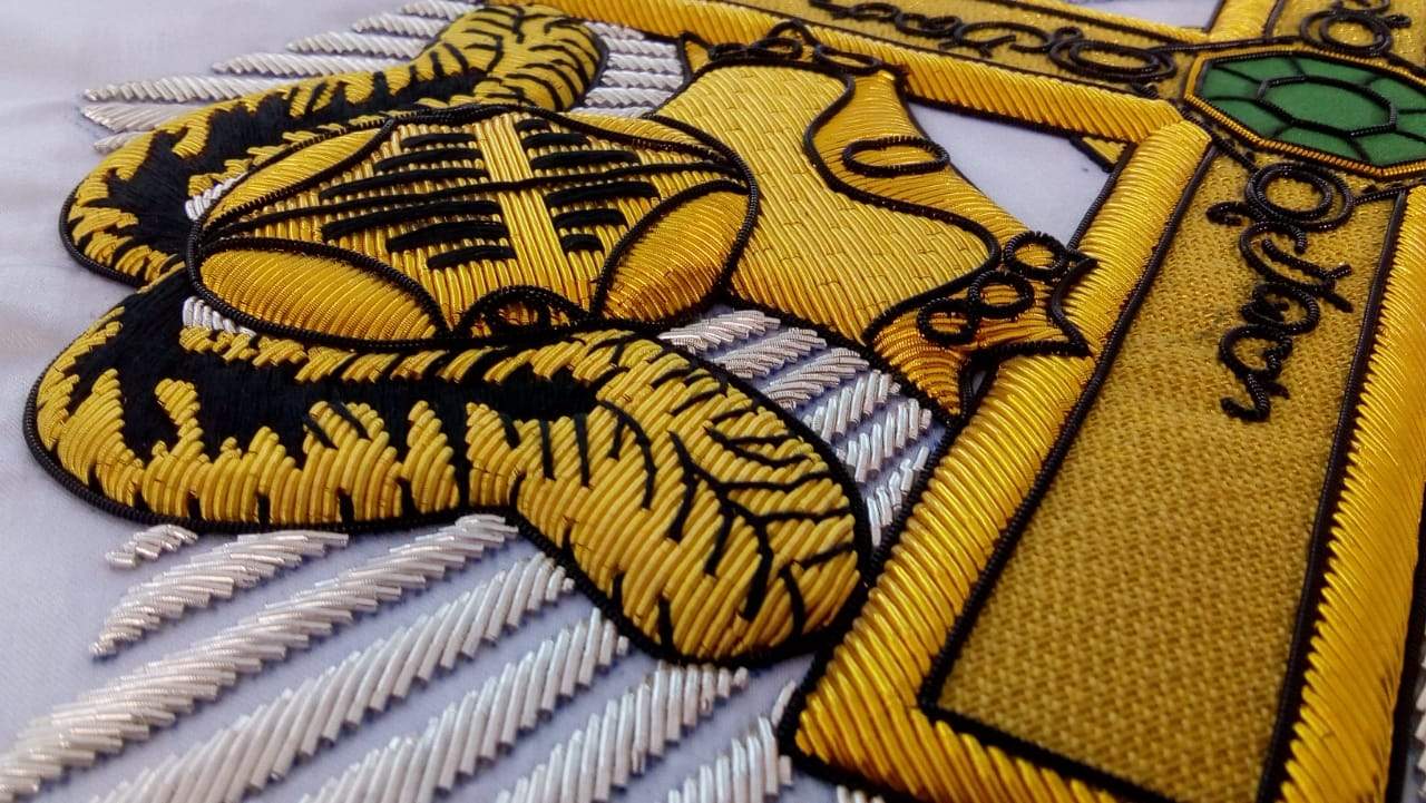 29th Degree Scottish Rite Banner - Handmade Bullion Embroidery - Bricks Masons
