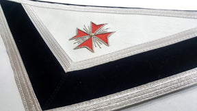 30th Degree Scottish Rite Apron - White & Black - Bricks Masons