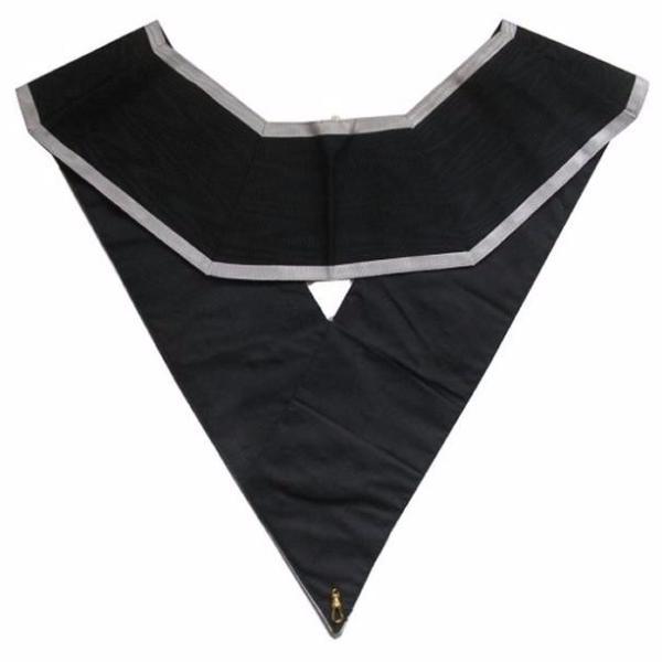 30th Degree Scottish Rite Collar - CKS Black Satin with Grey Borders - Bricks Masons