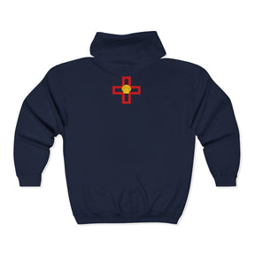 St. Thomas of Acon Hoodie - Zip Up Jacket Dual Embroidered Design - Bricks Masons