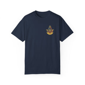 Past Master Blue Lodge T-Shirt - Garment-Dyed US Flag - Bricks Masons