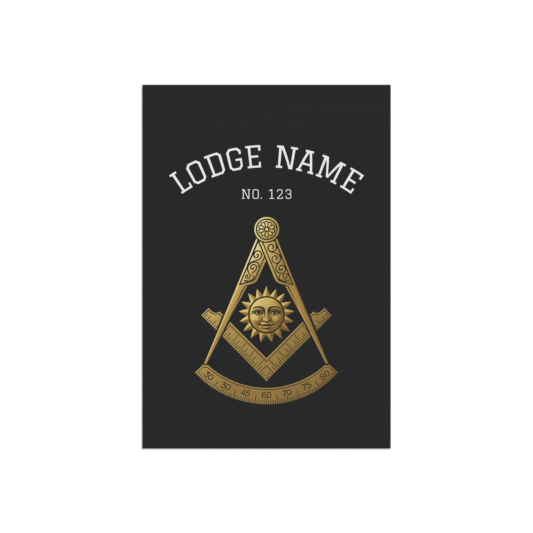 Past Master Blue Lodge Yard Flag - Square & Compass With Personalization - Bricks Masons