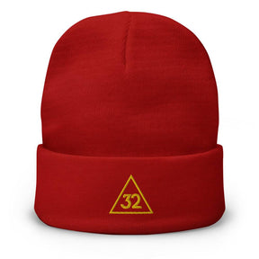 32nd Degree Scottish Rite Beanie - Golden Embroidery - Bricks Masons