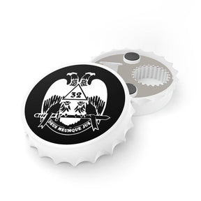 32nd Degree Scottish Rite Bottle Opener - Wings Down Black & White - Bricks Masons