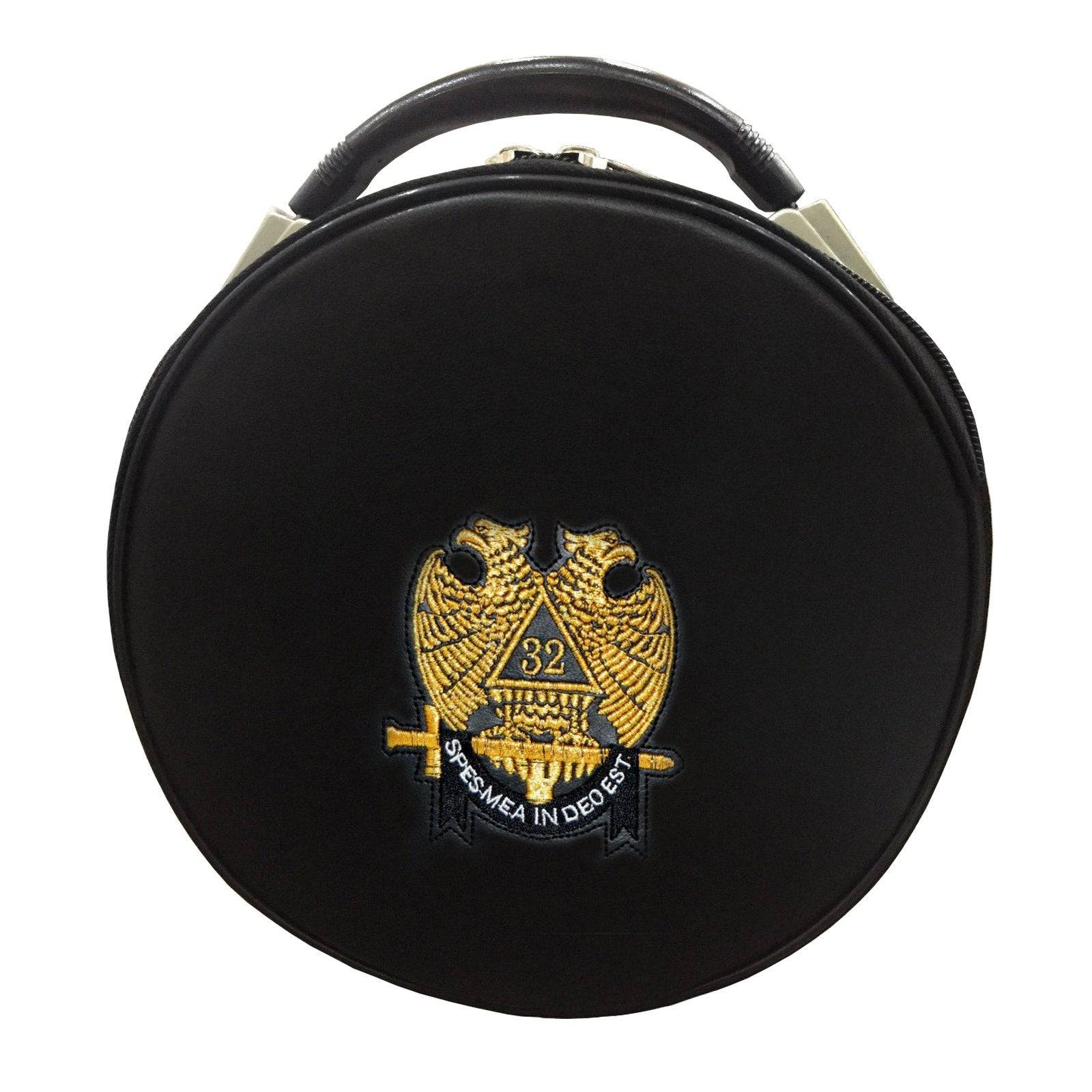 32nd Degree Scottish Rite Crown Cap Case - Double Eagle Black - Bricks Masons