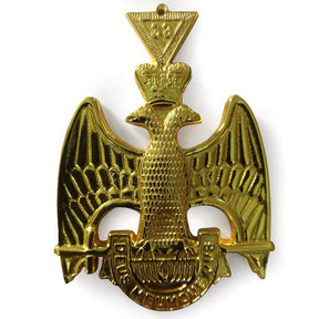 33th Degree Scottish Rite Collar Jewel - Wings Down Gold Plated