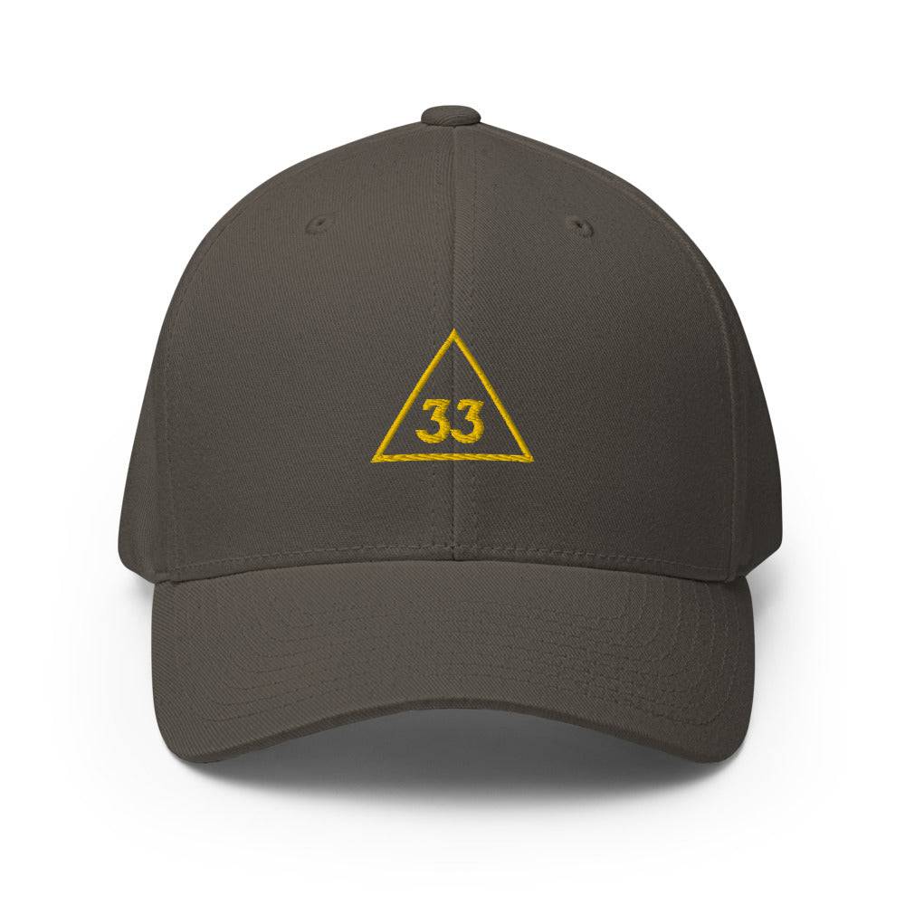 33rd Degree Scottish Rite Baseball Cap - Golden Embroidery - Bricks Masons