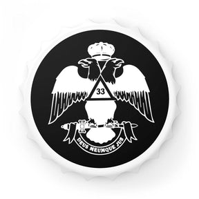 33rd Degree Scottish Rite Bottle Opener - Wings Down Black & White - Bricks Masons