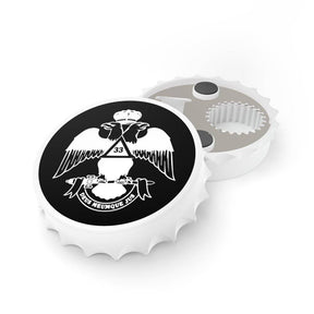 33rd Degree Scottish Rite Bottle Opener - Wings Down Black & White - Bricks Masons