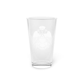 33rd Degree Scottish Rite Pint Glass - Wings Down 16oz - Bricks Masons