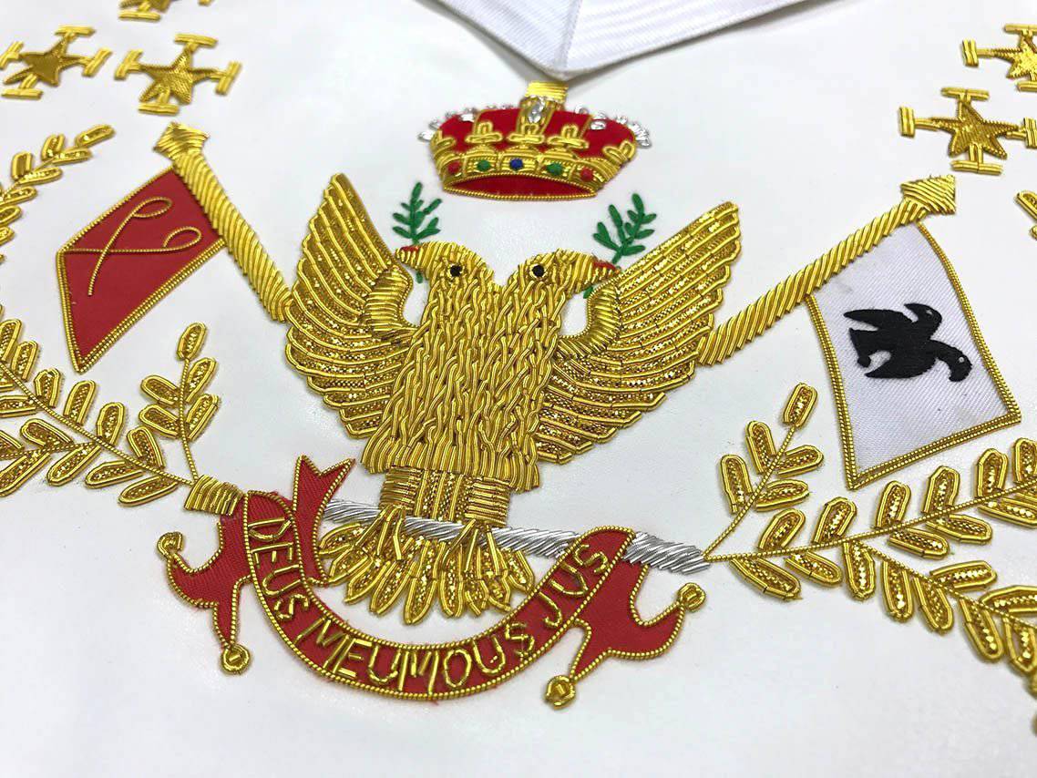 33rd Degree Scottish Rite Regalia Set - WINGS UP All Countries Flags Hand Embroidered - Bricks Masons