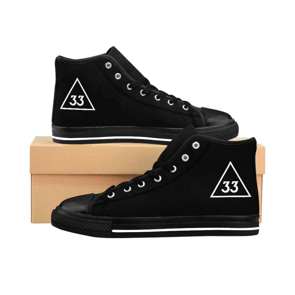 33rd Degree Scottish Rite Sneaker - High-top Black & White - Bricks Masons