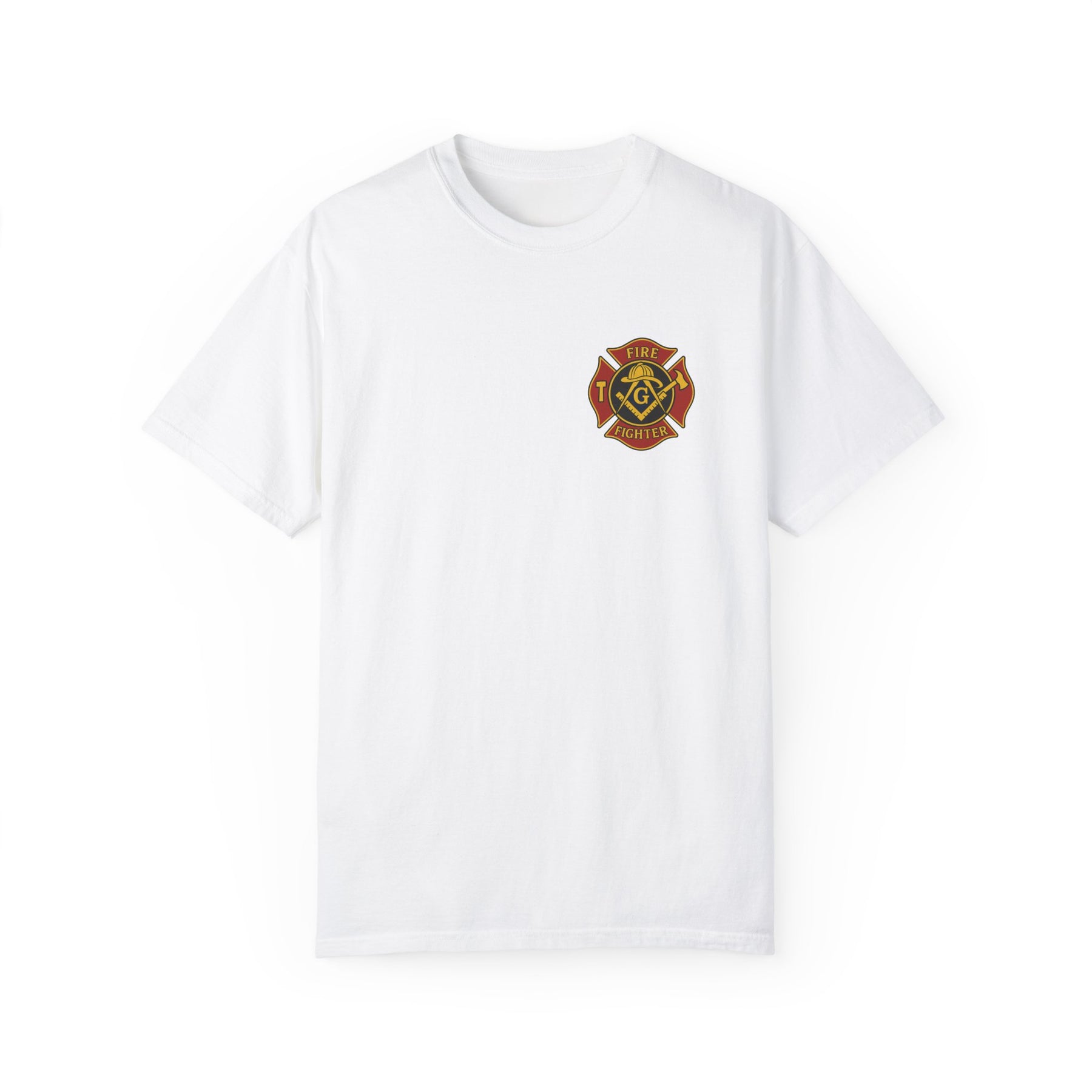Master Mason Blue Lodge T-Shirt - Firefighter Mason Garment-Dyed Tee - Bricks Masons