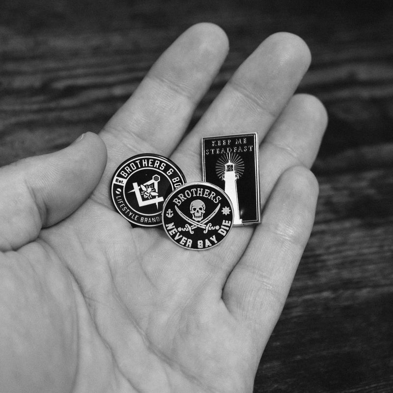 Master Mason Blue Lodge Lapel Pin - Set (3pk) Square & Compass With Bee - Bricks Masons