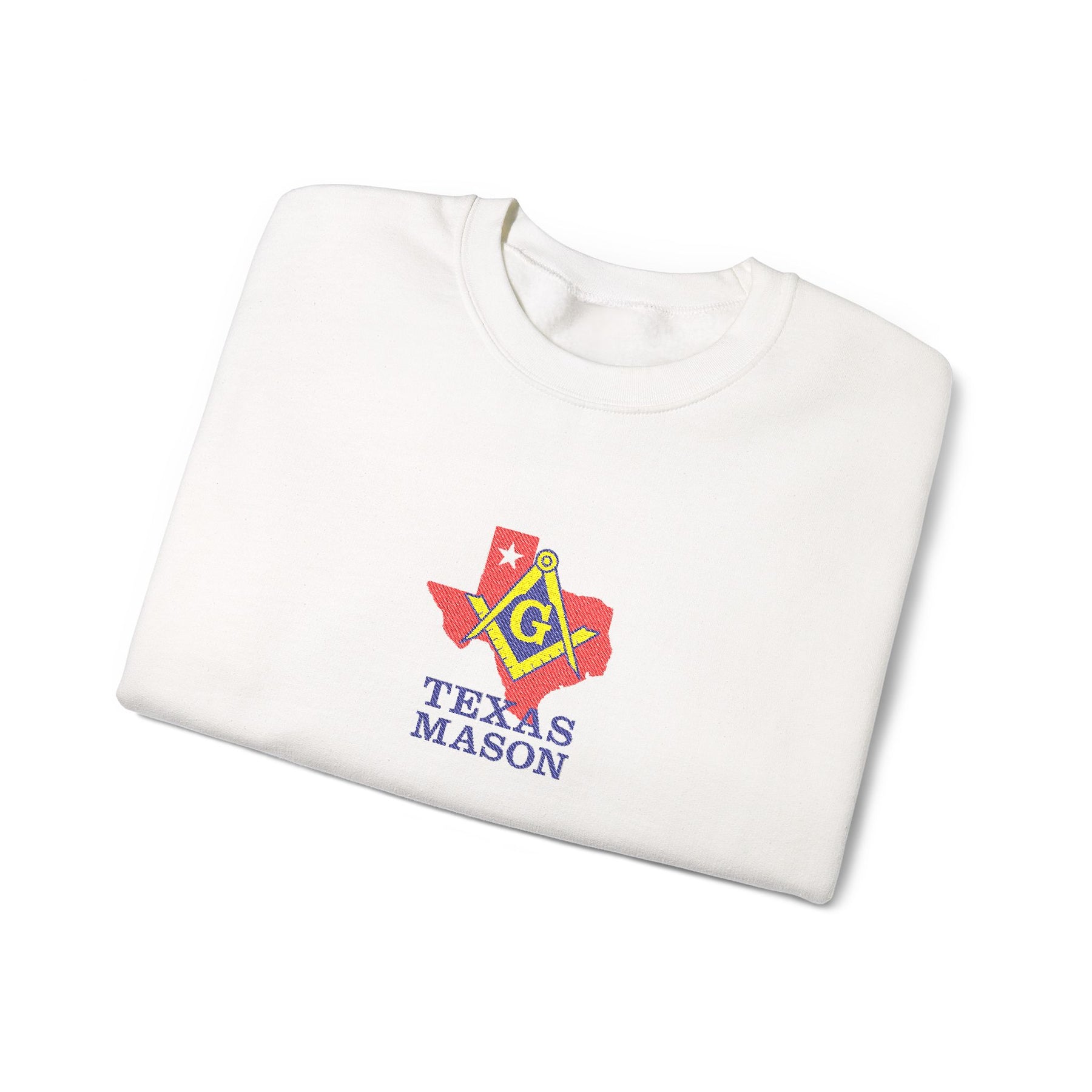 Master Mason Blue Lodge Sweatshirt - Crewneck Embroidered Emblem Texas Mason - Bricks Masons
