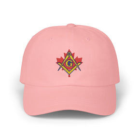 Master Mason Blue Lodge Canada Jurisdiction Baseball Cap - Red Maple Leaf S&C - Bricks Masons