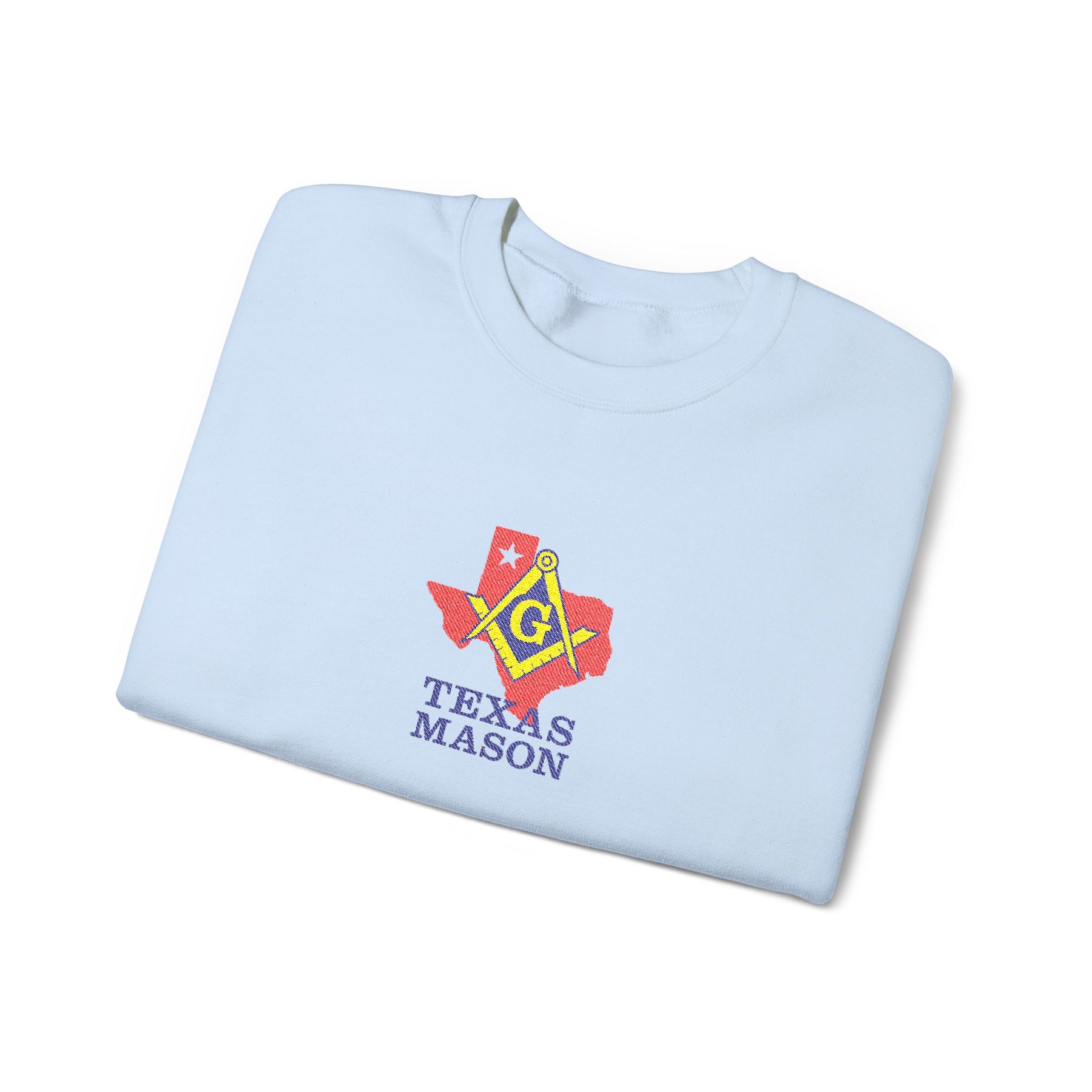 Master Mason Blue Lodge Sweatshirt - Crewneck Embroidered Emblem Texas Mason - Bricks Masons